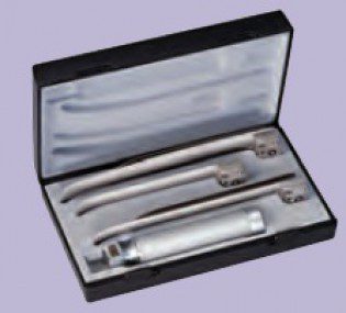 Estuche de laringoscopio ri-standard Miller 2,7 V, mango pilas tipo C, palas no. 2,3,4