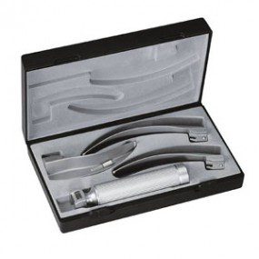 Estuche de laringoscopios ri-standard MacIntosh 2.7 V, mango tipo C, palas no. 2,3,4