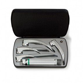 Equipo de laringoscopio con espátulas Modular+ F.O. con mango estándar de F.O.