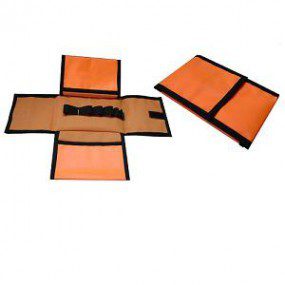 Estuche de velcro para cánulas color naranja
