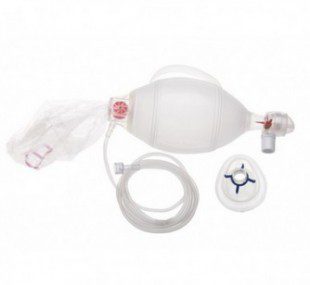 Resucitador para adulto con reservorio, mascarilla y válvula peep