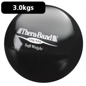 Pelota carga ligera 3.0 kg Theraband negro diámetro 11.5 cm