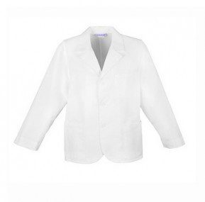 Bata larga blanca de consulta para hombre 31"