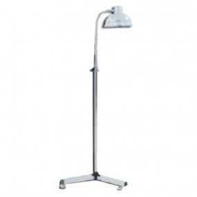 Lampara de chicote base triple tubular cromado pantalla mediana