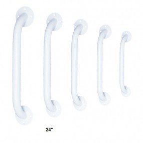 Barra para baño de 24" de acero esmaltado en color blanco
