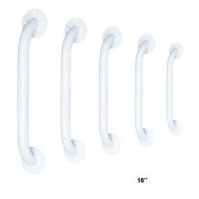 Barra para baño de 16" de acero esmaltado en color blanco