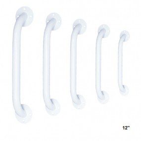 Barra para baño de 12" de acero esmaltado en color blanco