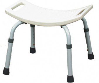 Banco para baño sin respaldo y textura antiderrapante