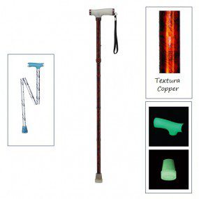 Bastón plegable de 1 apoyo puño francés luminoso "Copper" Glow and Go