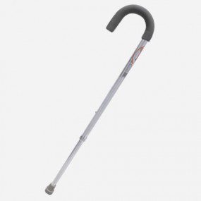 Bastón curvo color plata