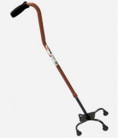 Bastón 4 apoyos color bronce