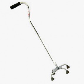 Bastón 4 apoyos color plata