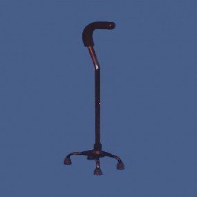 Bastón de 4 apoyos con extensión tipo cuello de ganso