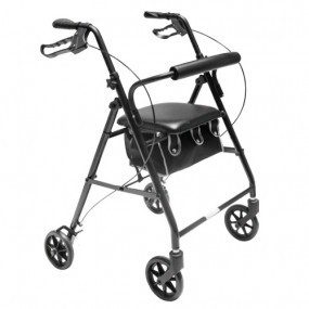 Andadera Rollator de acero AJ-2025BK color negro