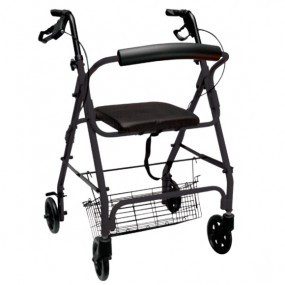 Andadera Rollator color negra con canastilla