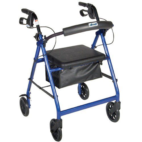 Andadera Rollator de aluminio con ruedas 6" color azul