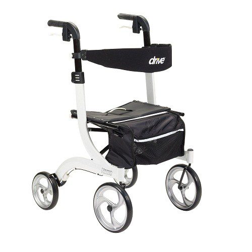 Andadera Rollator Nitro de aluminio con altura ajustable color Blanca