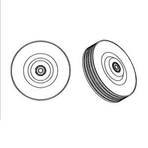 Rueda de hule para camilla de 4" con baleros pieza