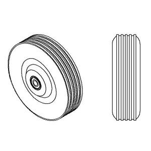 Rueda de hule para camilla de 5" con baleros pieza