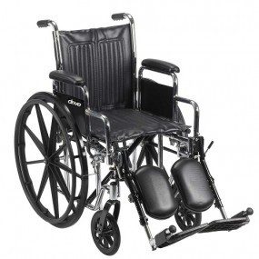 Silla de ruedas deportiva asiento de 18" con brazo desmontable y elevapiernas
