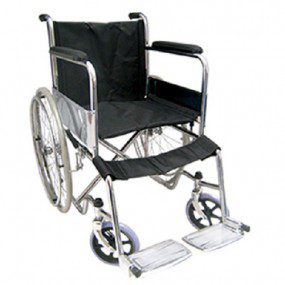 Silla de ruedas cromada