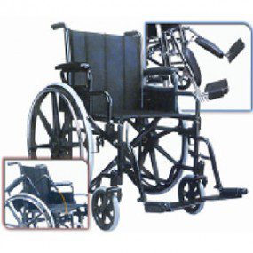 Silla de ruedas con descansa brazos abatible