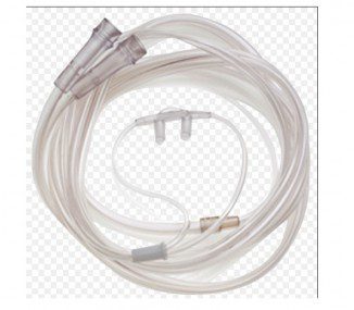 Cánula nasal punta recta adulto con tubo de 2.10 Caja con 50