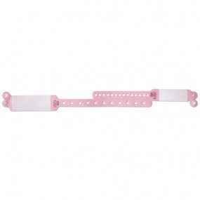 Brazalete de identificacion madre / hijo rosa escribible (c/150)