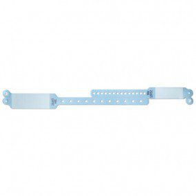 Brazalete de identificacion madre / hijo azul escribible (con 150)