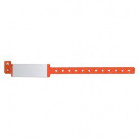 Brazalete de identificacion adulto / pediatrico naranja escribible (con 500)