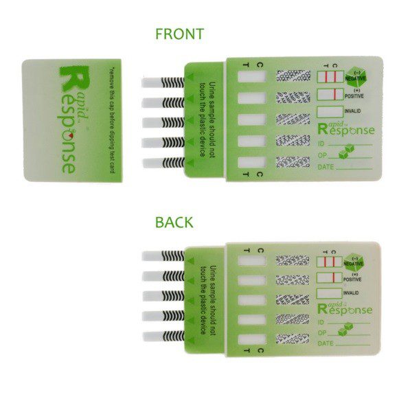 Panel para deteccion de 10 drogas (COC, THC, ANF, MANF, OPI, BZO, BAR, MTD, PCP) caja con 25 piezas