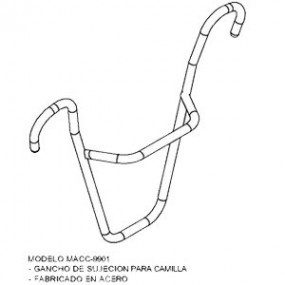 Gancho de sujecion para camilla en ambulancia