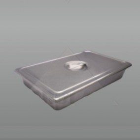 Charola para instrumental con tapa 22 x 8 x 3 cms. de acero inoxidable