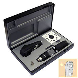 Retinoscopio de punto mango tipo C recargable a la red, luz Xenon 3.5