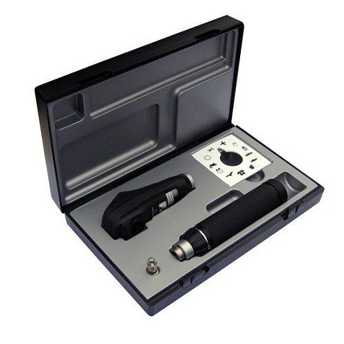 Retinoscopio de raya mango tipo C recargable a la red, luz Xenon 3.5