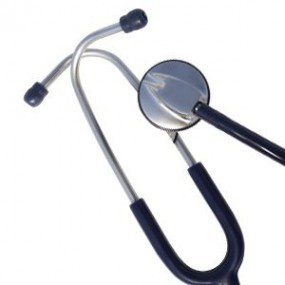 Estetoscopio Medstar de una campana de lujo color azul y negro