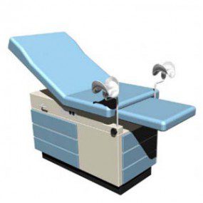 Mesa de exploración Nuova 2000 con taloneras de aluminio y banqueta de apoyo de un peldaño