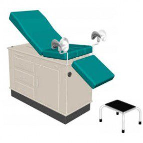 Mesa exploración Rochester con pierneras de aluminio y banqueta de apoyo de un peldaño