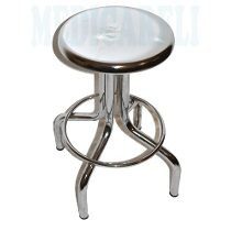 Banco tubular cromado económico 12"