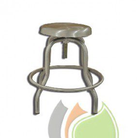 Banco tubular en acero inoxidable sin respaldo