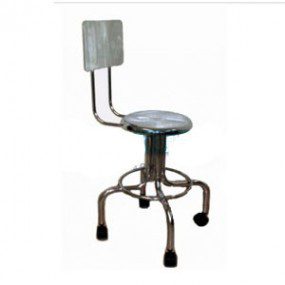 Banco giratorio con respaldo de acero inoxidable, altura ajustable