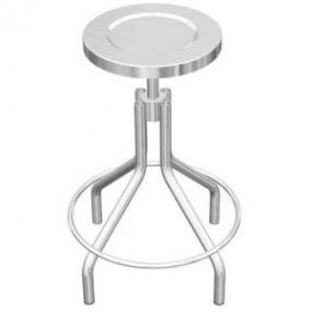 Banco giratorio cromado sin ruedas