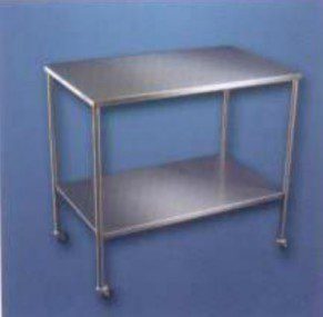 Mesa rectangular para quirófano, acero inoxidable (54 x 120 x 85 cm)