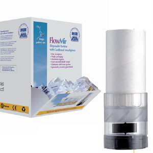 Turbinas desechables pre calibradas y esteriles con boquillas, caja con 50 piezas
