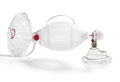 Resucitador desechable pediátrico con reservorio y mascarilla
