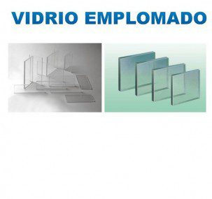 Vidrio emplomado de 8 x 10", 8mm espesor, 1.7 - 1.92 mm protección, peso de 1.89kg