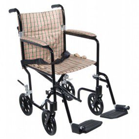 Silla de traslado de aluminio 19" Deluxe Fly-Weight